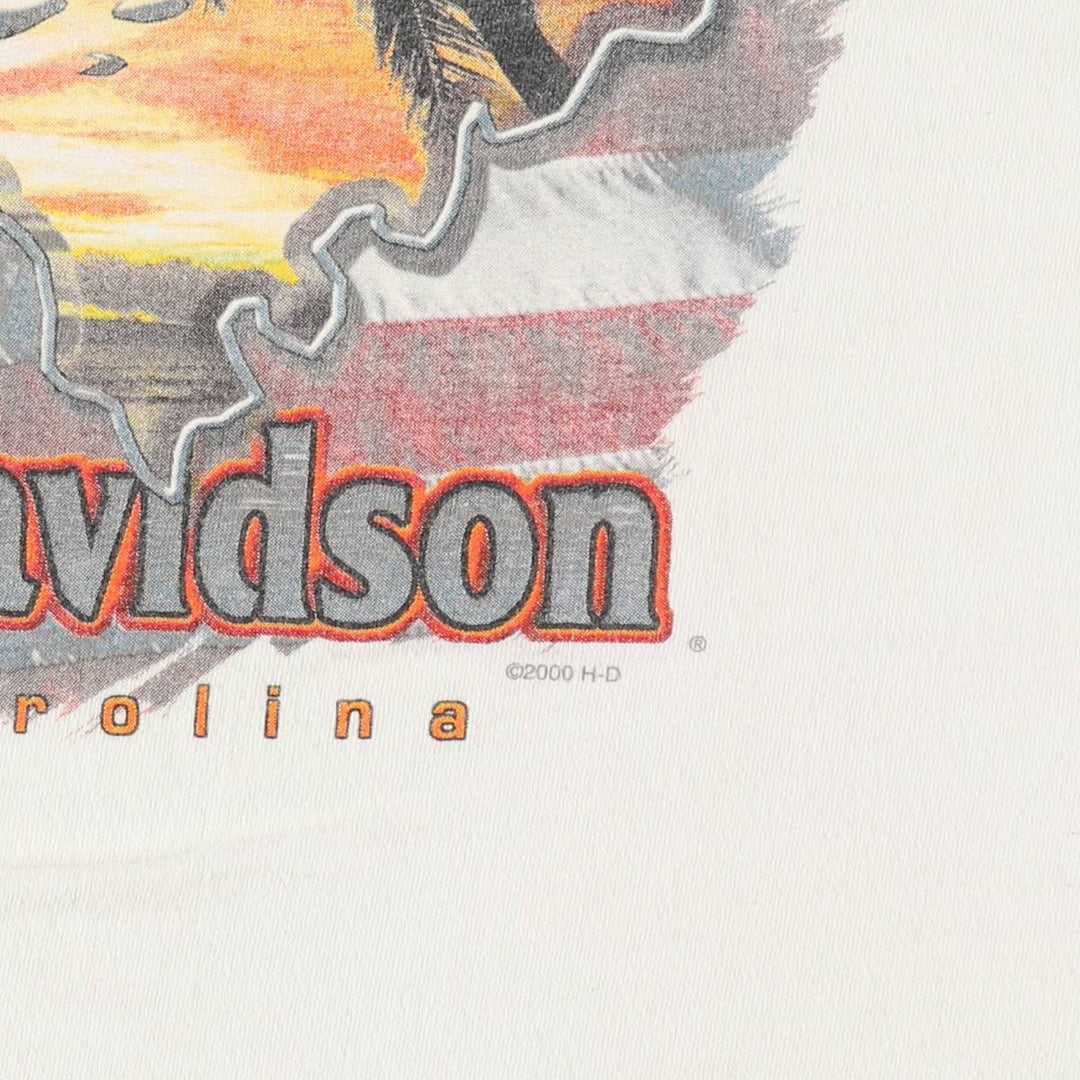Harley-Davidson Eagle Pattern Sleeveless Motorcycle T-Shirt (Men's Size M) cotton white type Vintage Second Hand
