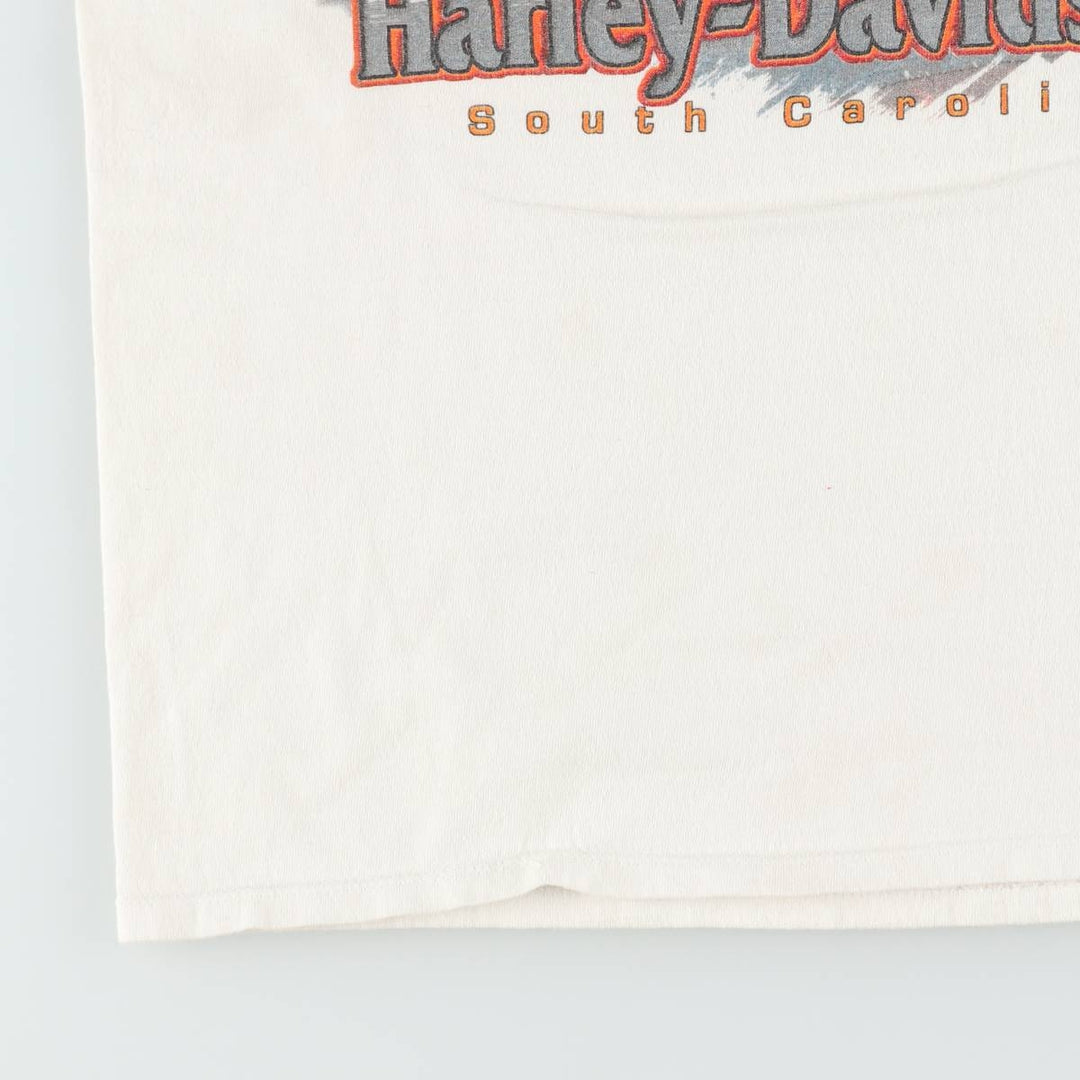 Harley-Davidson Eagle Pattern Sleeveless Motorcycle T-Shirt (Men's Size M) cotton white type Vintage Second Hand