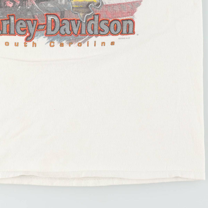 Harley-Davidson Eagle Pattern Sleeveless Motorcycle T-Shirt (Men's Size M) cotton white type Vintage Second Hand