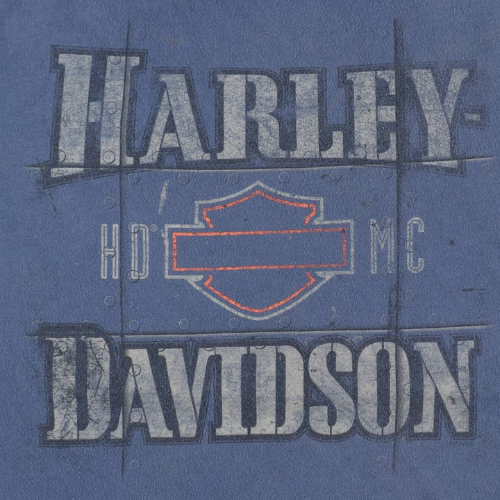 Harley-Davidson Dragon Pattern Motorcycle Bike T-shirt Men's XL cotton blue type Vintage Second Hand