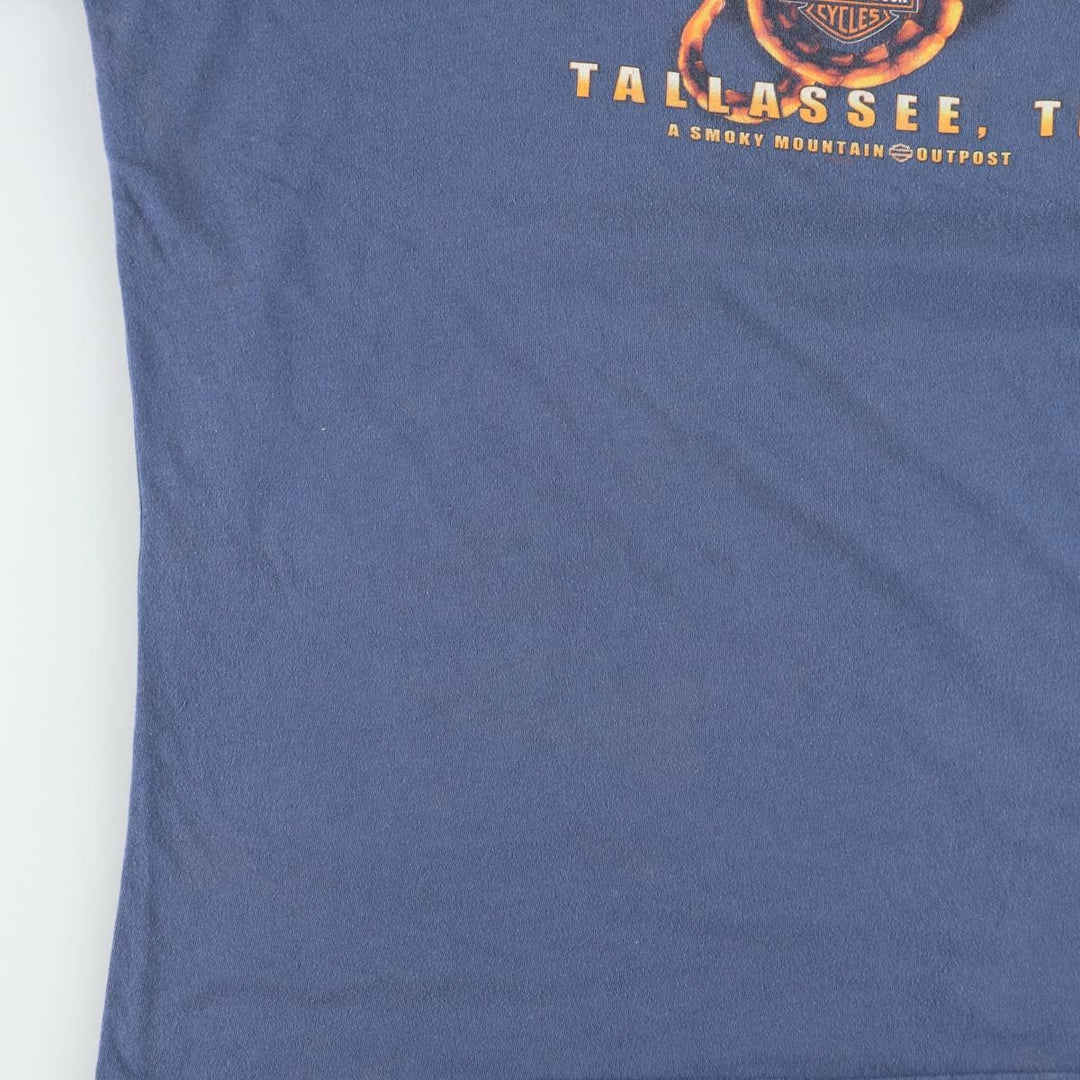 Harley-Davidson Dragon Pattern Motorcycle Bike T-shirt Men's XL cotton blue type Vintage Second Hand