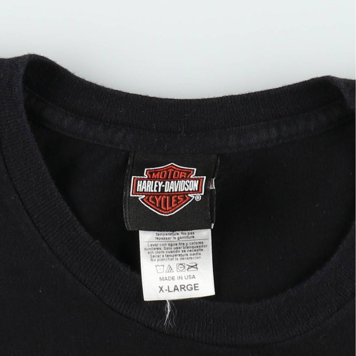 90'S Harley-Davidson Eagle Pattern American Flag Motorcycle T-Shirt, Made in USA, Men's XL (approx.) cotton black type Vintage Second Hand