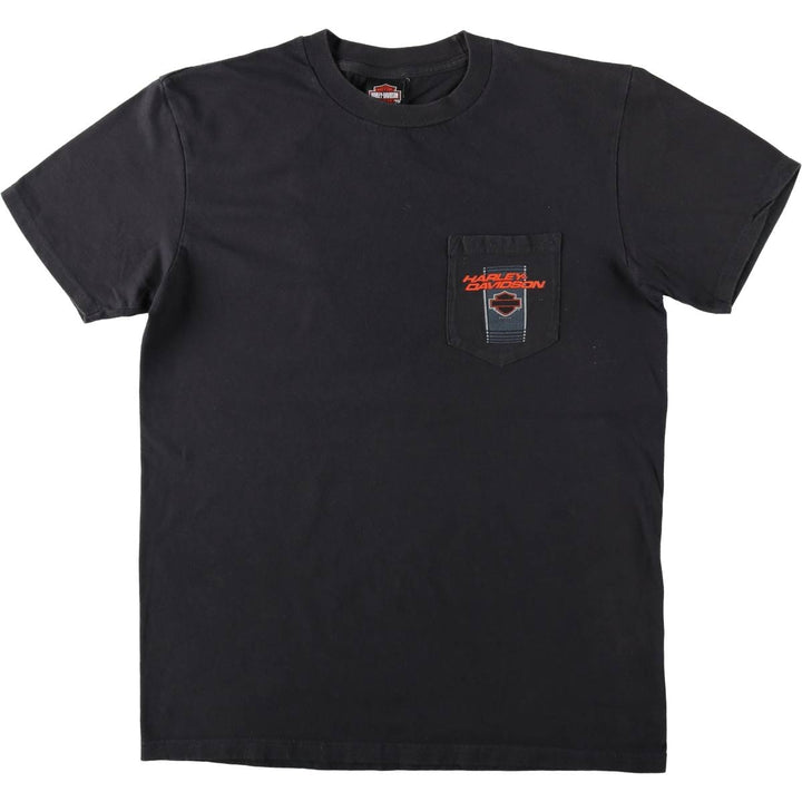 Harley-Davidson Eagle Pattern Motorcycle Bike T-shirt Men's L size cotton black type Vintage Second Hand