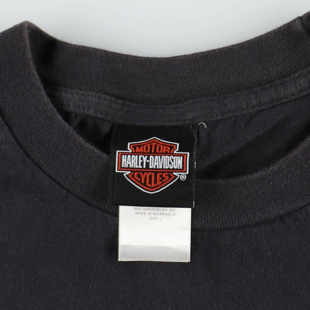 Harley-Davidson Eagle Pattern Motorcycle Bike T-shirt Men's L size cotton black type Vintage Second Hand