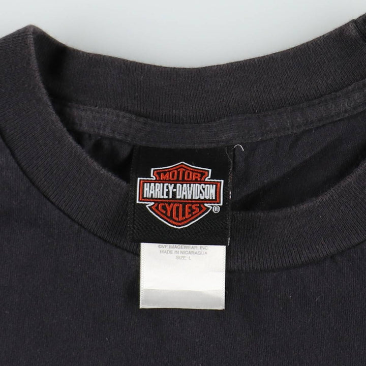 Harley-Davidson Eagle Pattern Motorcycle Bike T-shirt Men's L size cotton black type Vintage Second Hand