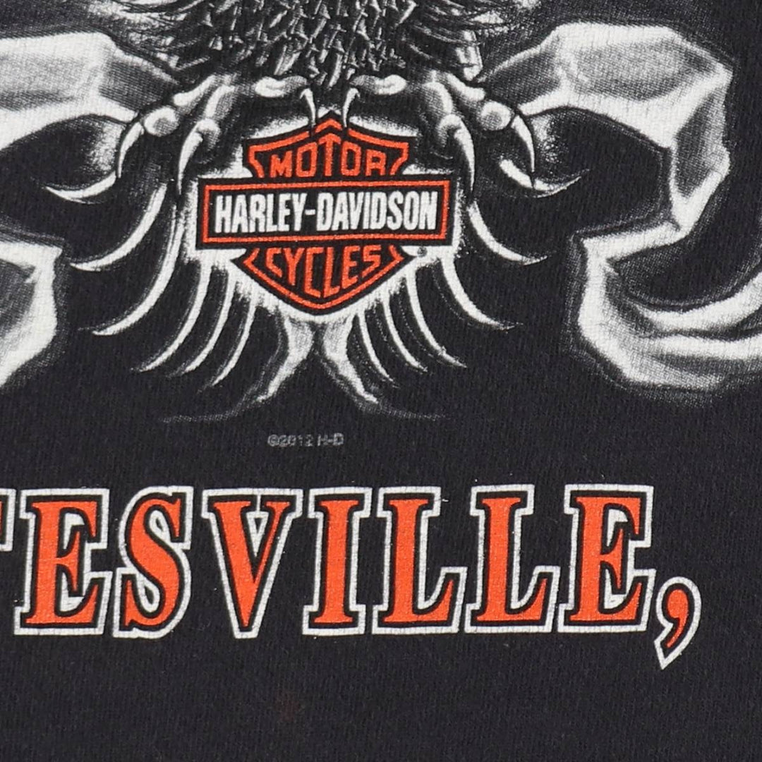 Harley-Davidson Eagle Pattern Motorcycle Bike T-shirt Men's L size cotton black type Vintage Second Hand