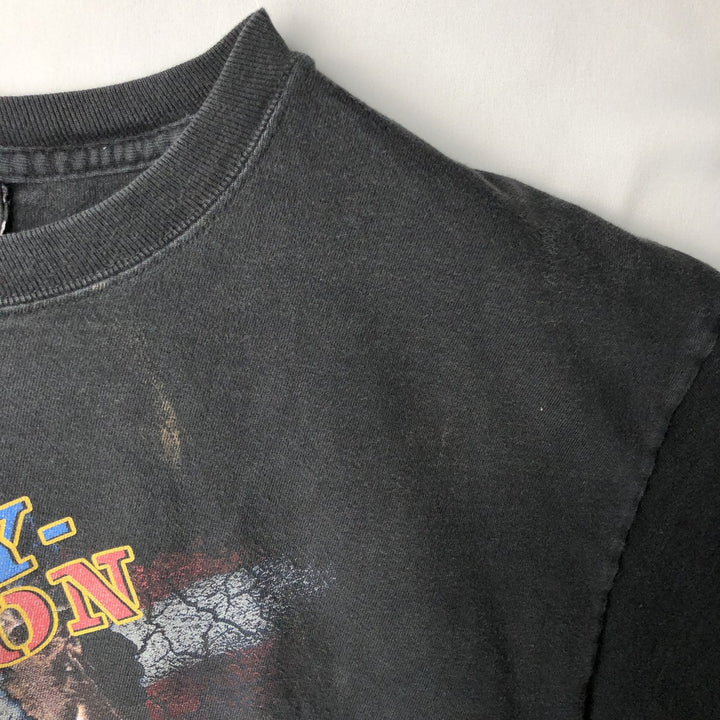Harley-Davidson Eagle Pattern Stars and Stripes Motorcycle T-Shirt, Men's Size Medium unclear black type Vintage Second Hand