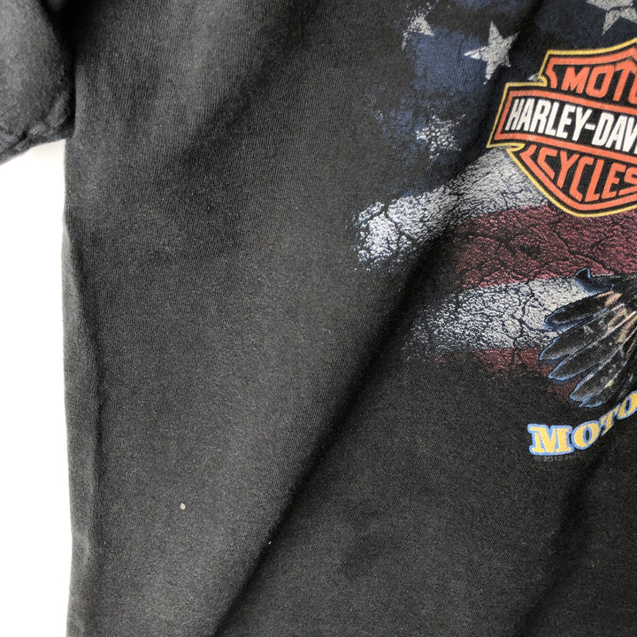 Harley-Davidson Eagle Pattern Stars and Stripes Motorcycle T-Shirt, Men's Size Medium unclear black type Vintage Second Hand