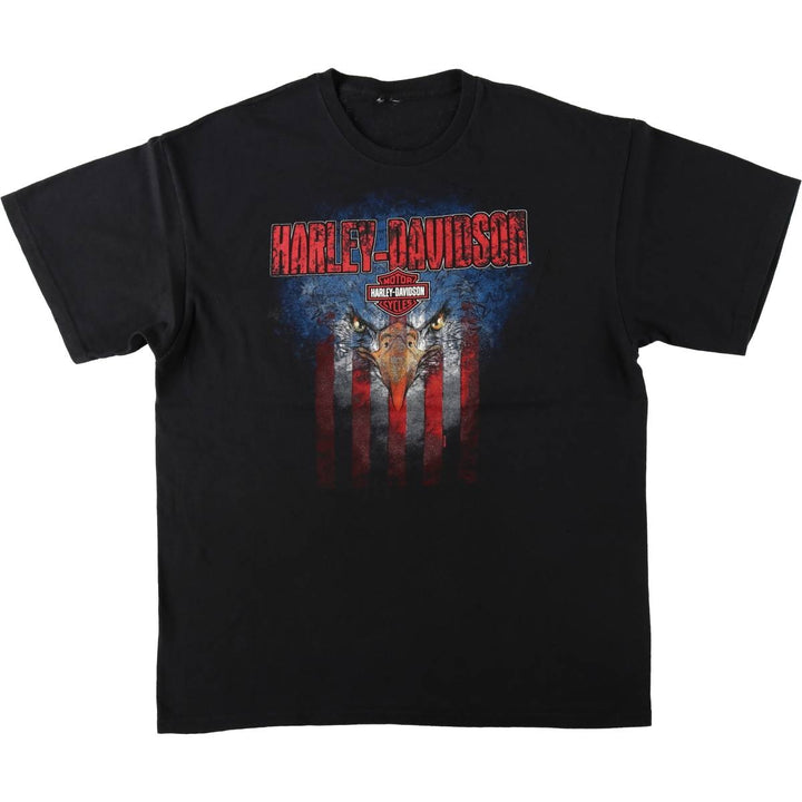 Harley-Davidson Eagle Pattern Motorcycle Bike T-shirt Men's XL unclear black type Vintage Second Hand
