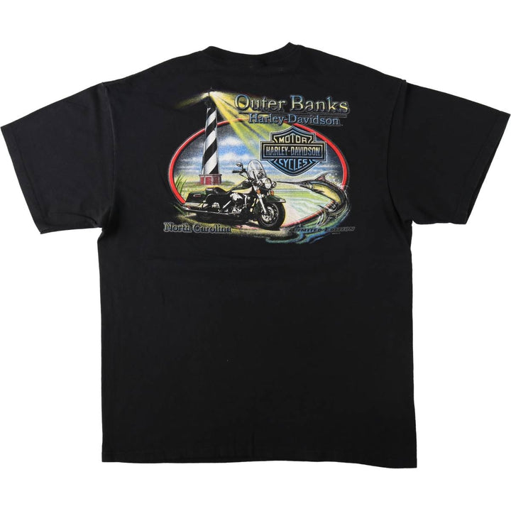 Harley-Davidson Eagle Pattern Motorcycle Bike T-shirt Men's XL unclear black type Vintage Second Hand