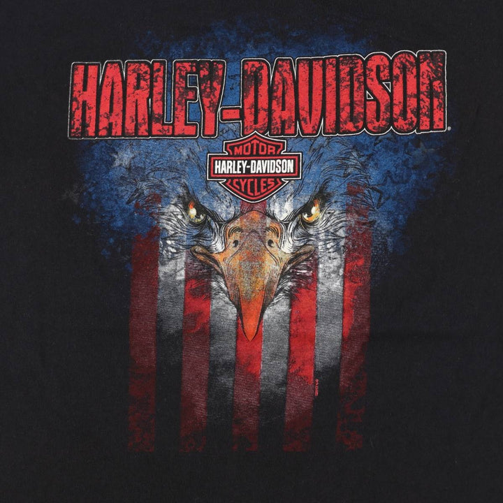 Harley-Davidson Eagle Pattern Motorcycle Bike T-shirt Men's XL unclear black type Vintage Second Hand