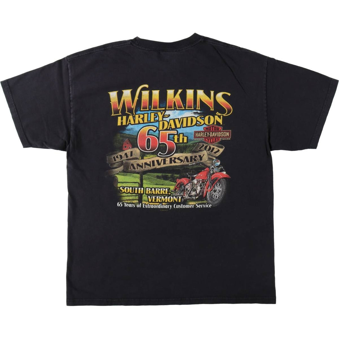 Harley-Davidson Motorcycle Bike T-shirt, Men's Size L unclear black type Vintage Second Hand