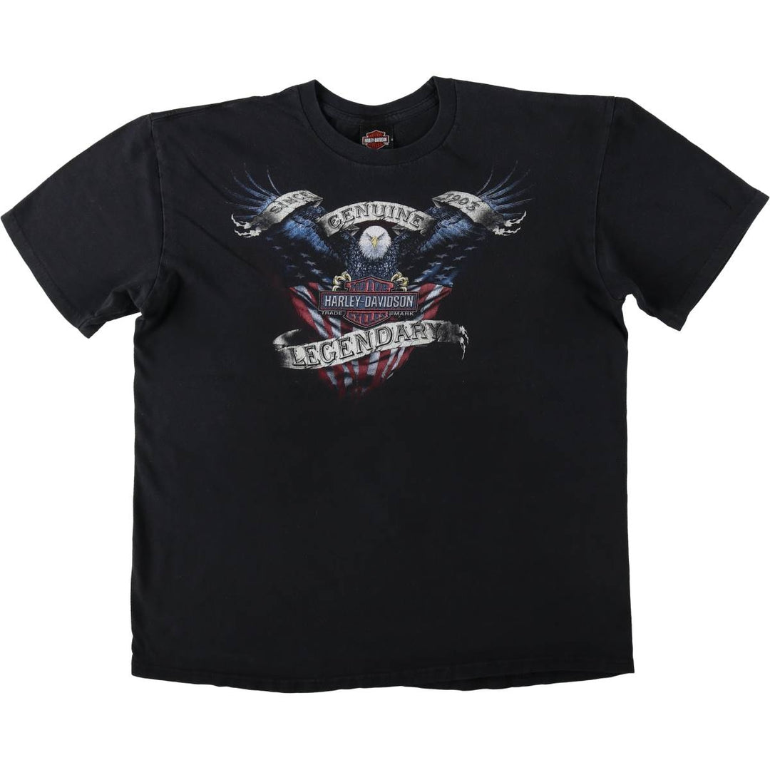 Harley-Davidson Eagle Pattern Motorcycle Bike T-shirt Men's XL cotton black type Vintage Second Hand
