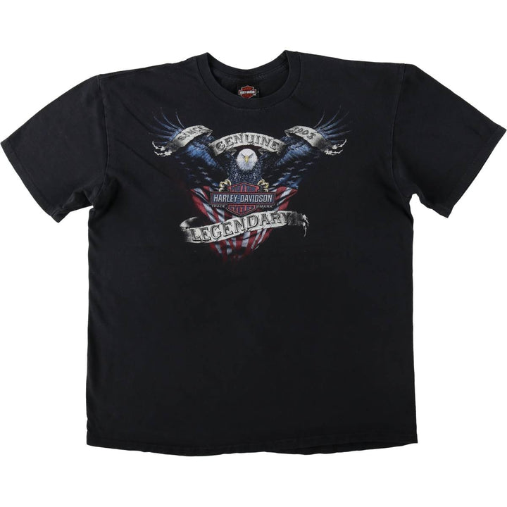 Harley-Davidson Eagle Pattern Motorcycle Bike T-shirt Men's XL cotton black type Vintage Second Hand