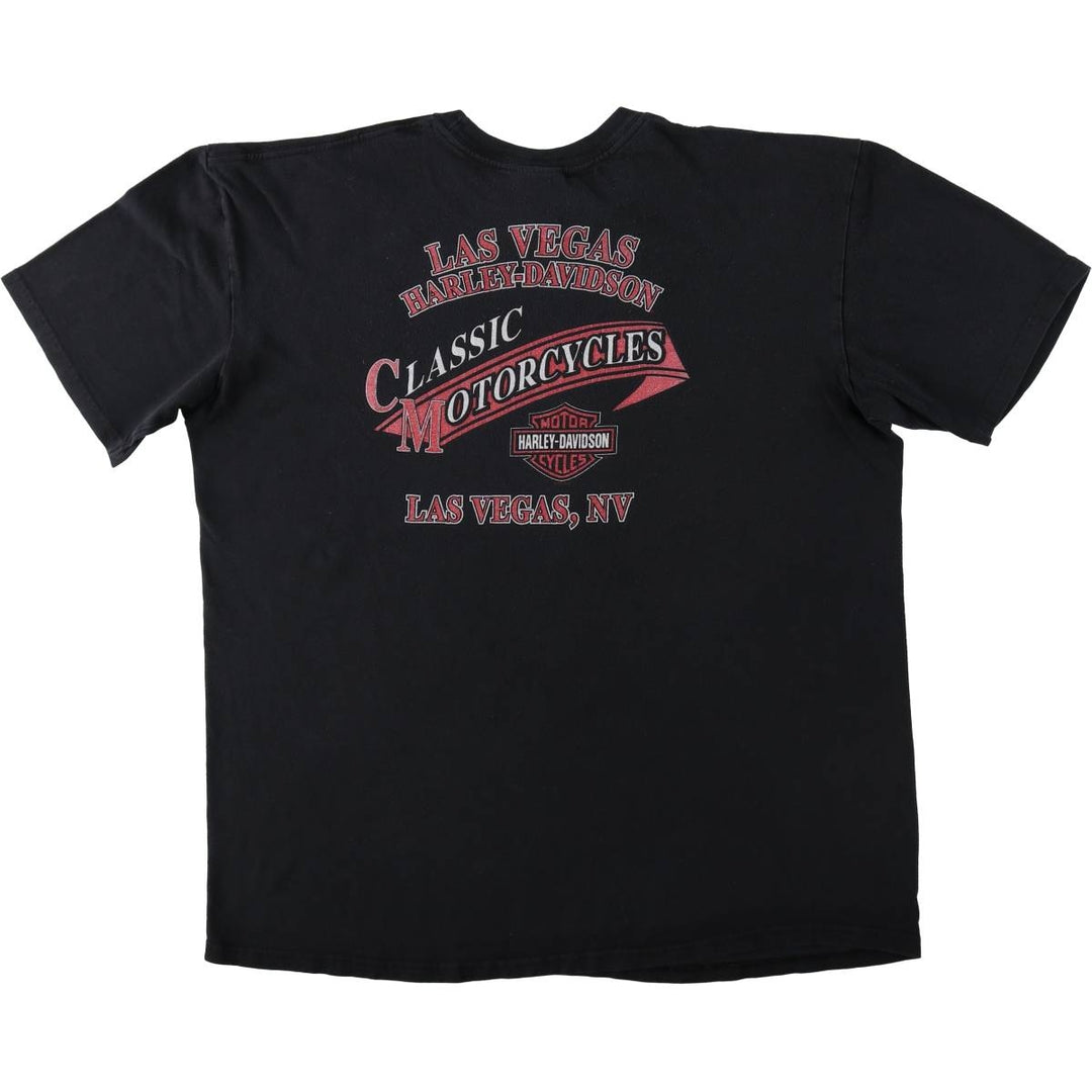 Harley-Davidson Eagle Pattern Motorcycle Bike T-shirt Men's XL cotton black type Vintage Second Hand