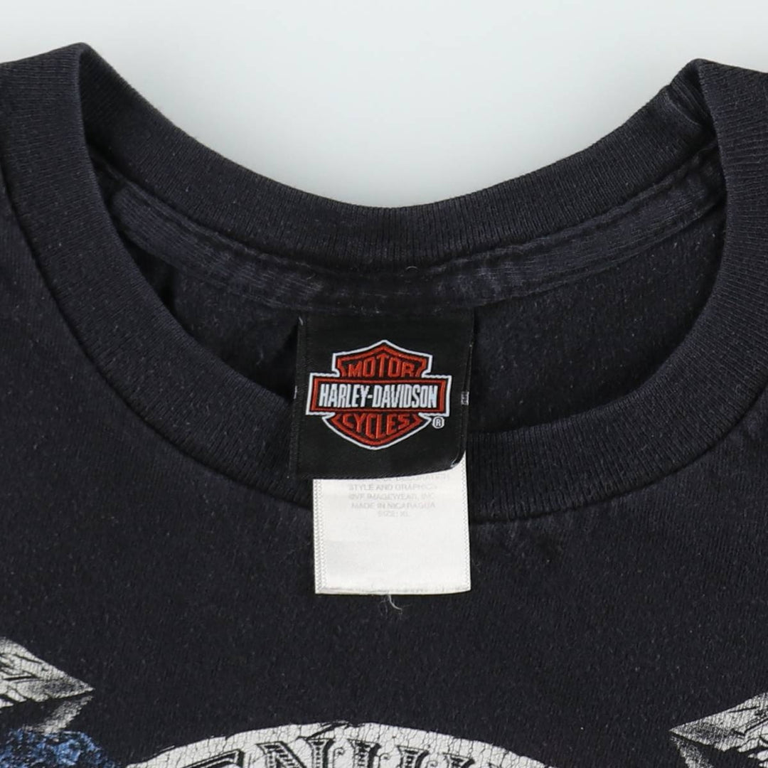 Harley-Davidson Eagle Pattern Motorcycle Bike T-shirt Men's XL cotton black type Vintage Second Hand