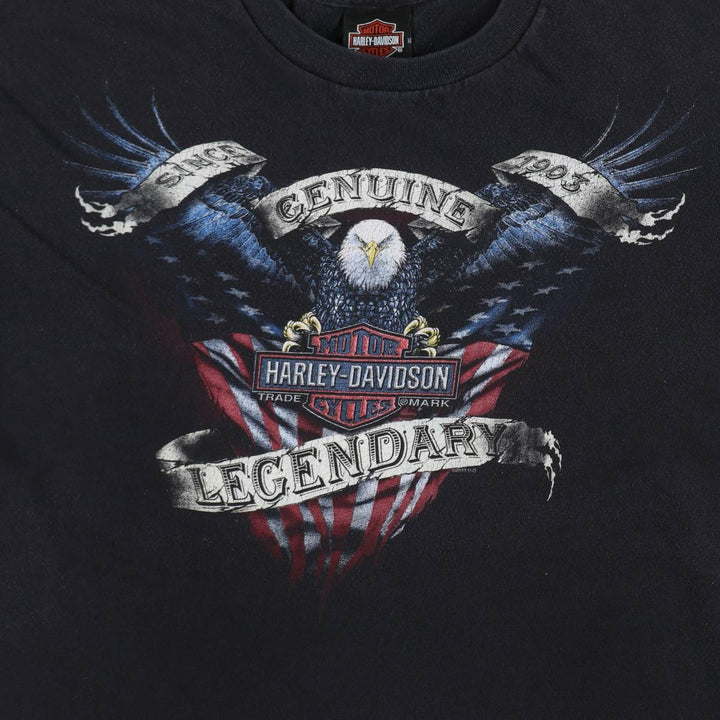 Harley-Davidson Eagle Pattern Motorcycle Bike T-shirt Men's XL cotton black type Vintage Second Hand