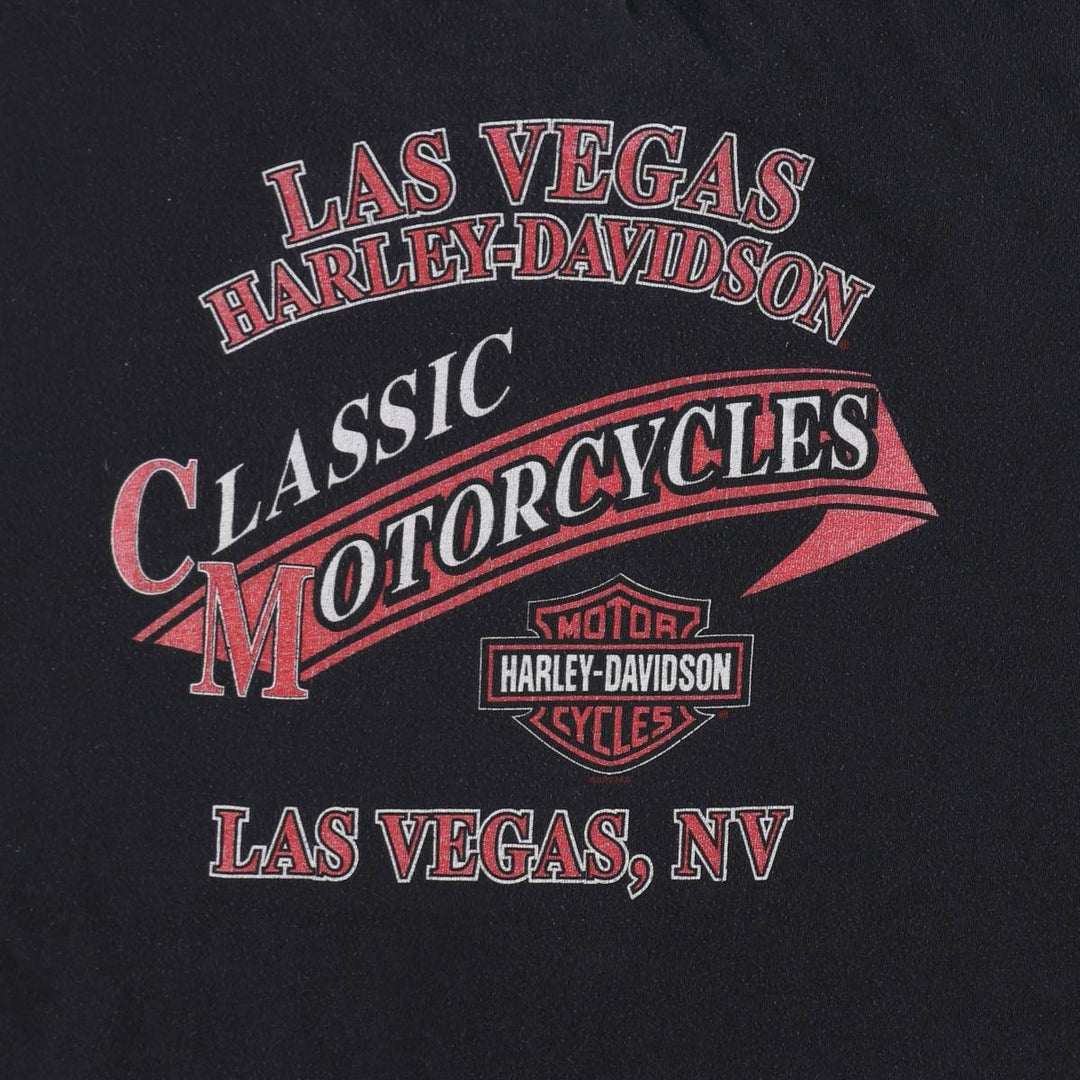 Harley-Davidson Eagle Pattern Motorcycle Bike T-shirt Men's XL cotton black type Vintage Second Hand