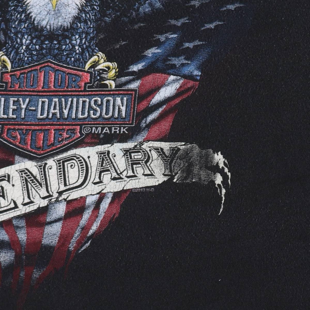 Harley-Davidson Eagle Pattern Motorcycle Bike T-shirt Men's XL cotton black type Vintage Second Hand