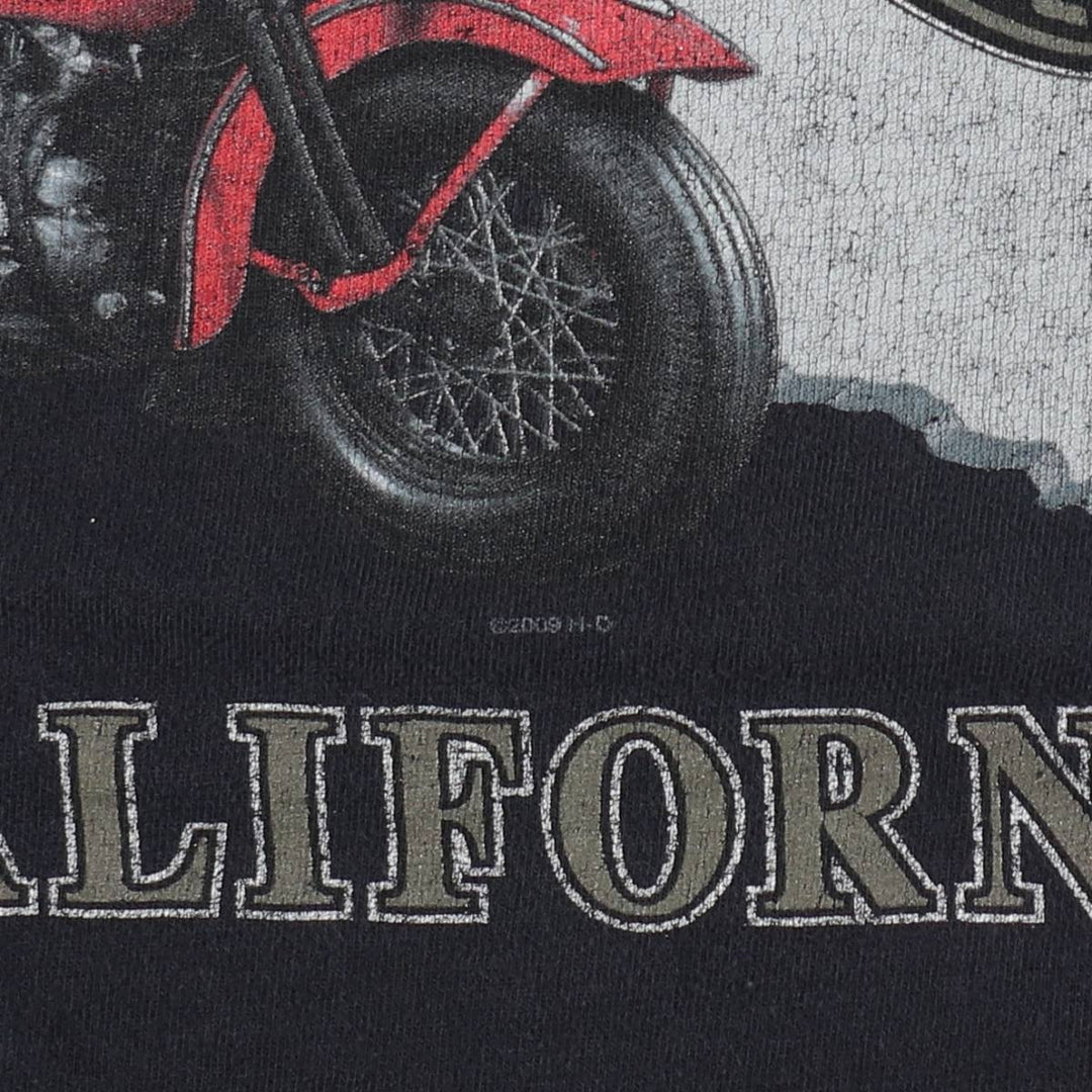 00'S Harley-Davidson Skull Pattern Motorcycle Bike T-shirt Men's XXL cotton black type Vintage Second Hand
