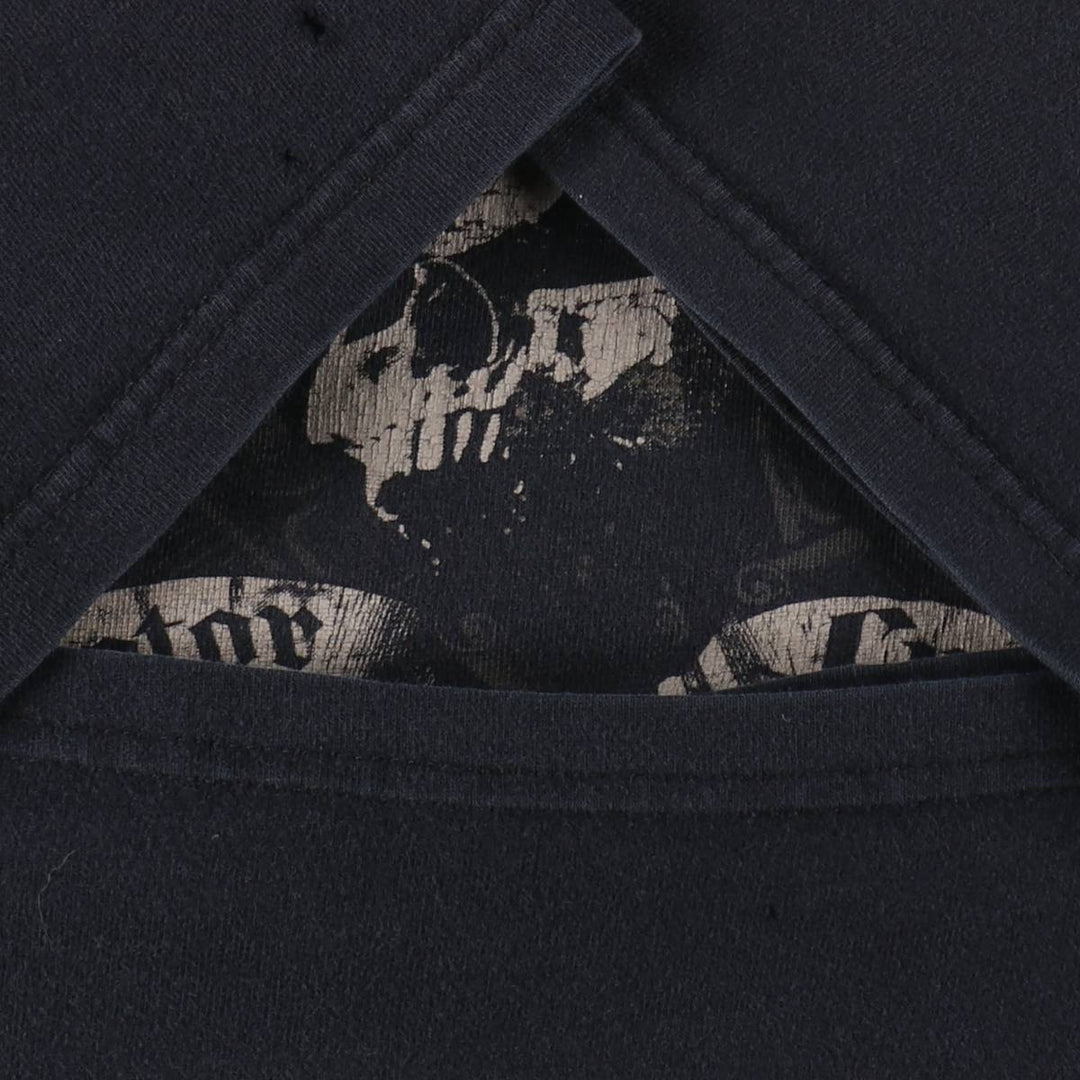 00'S Harley-Davidson Skull Pattern Motorcycle Bike T-shirt Men's XXL cotton black type Vintage Second Hand