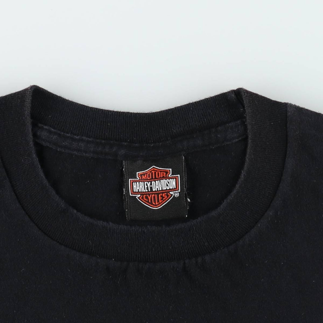 00'S Harley-Davidson Skull Pattern Motorcycle Bike T-shirt Men's XL size cotton black type Vintage Second Hand