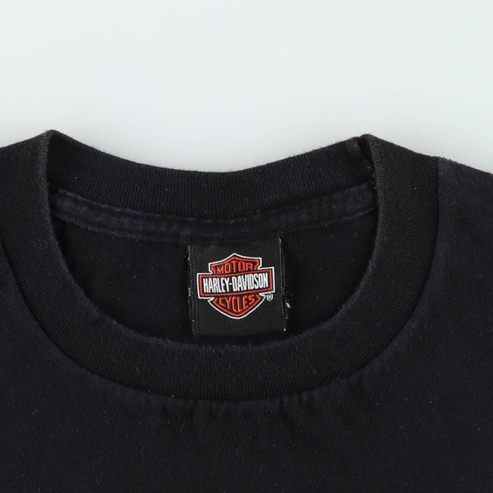 00'S Harley-Davidson Skull Pattern Motorcycle Bike T-shirt Men's XL size cotton black type Vintage Second Hand
