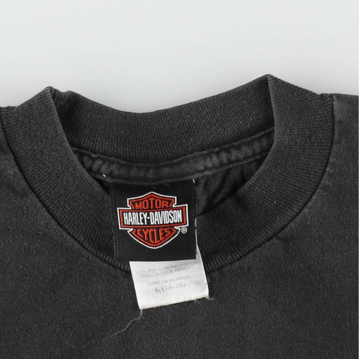 00'S Harley-Davidson Motorcycle Bike T-shirt Made in USA Men's L size cotton black type Vintage Second Hand