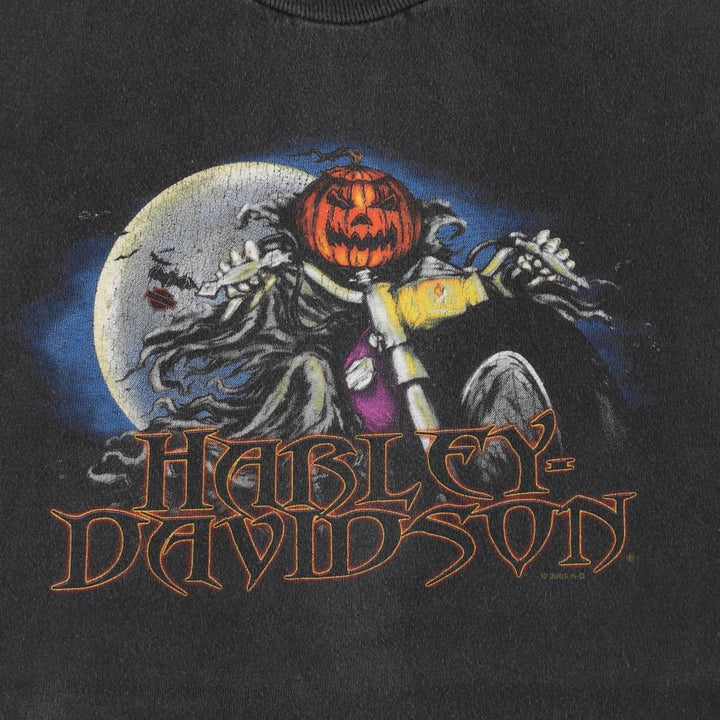 00'S Harley-Davidson Motorcycle Bike T-shirt Made in USA Men's L size cotton black type Vintage Second Hand