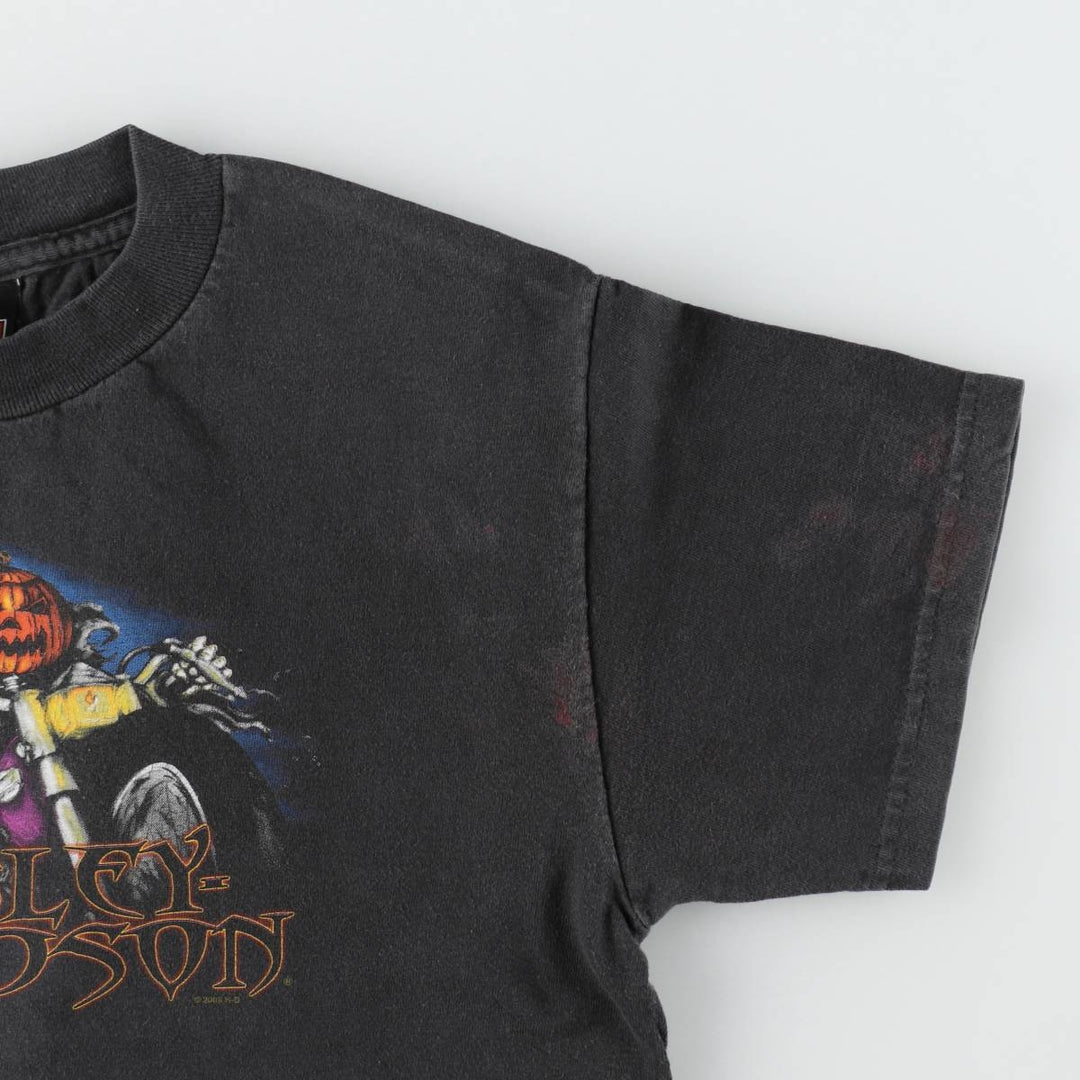 00'S Harley-Davidson Motorcycle Bike T-shirt Made in USA Men's L size cotton black type Vintage Second Hand