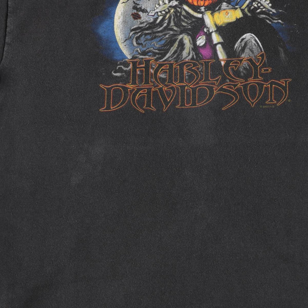 00'S Harley-Davidson Motorcycle Bike T-shirt Made in USA Men's L size cotton black type Vintage Second Hand