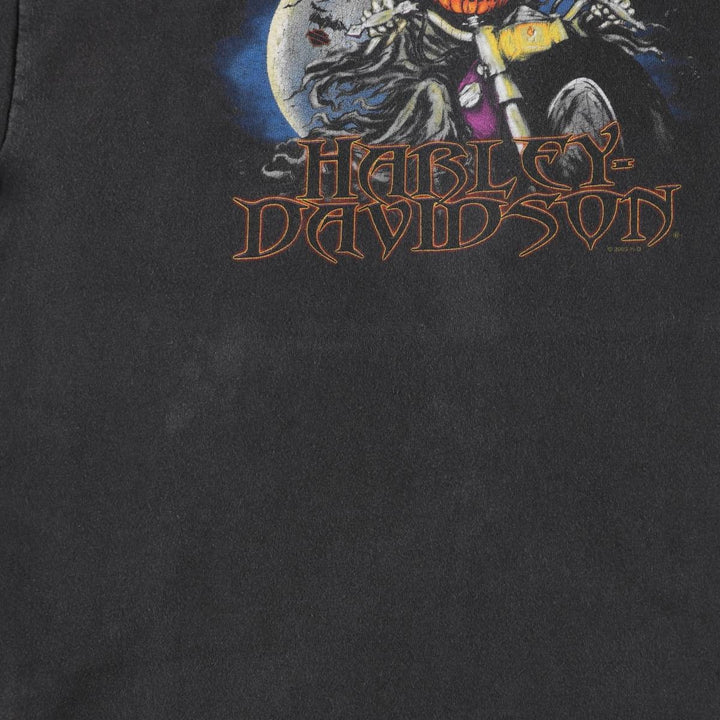 00'S Harley-Davidson Motorcycle Bike T-shirt Made in USA Men's L size cotton black type Vintage Second Hand