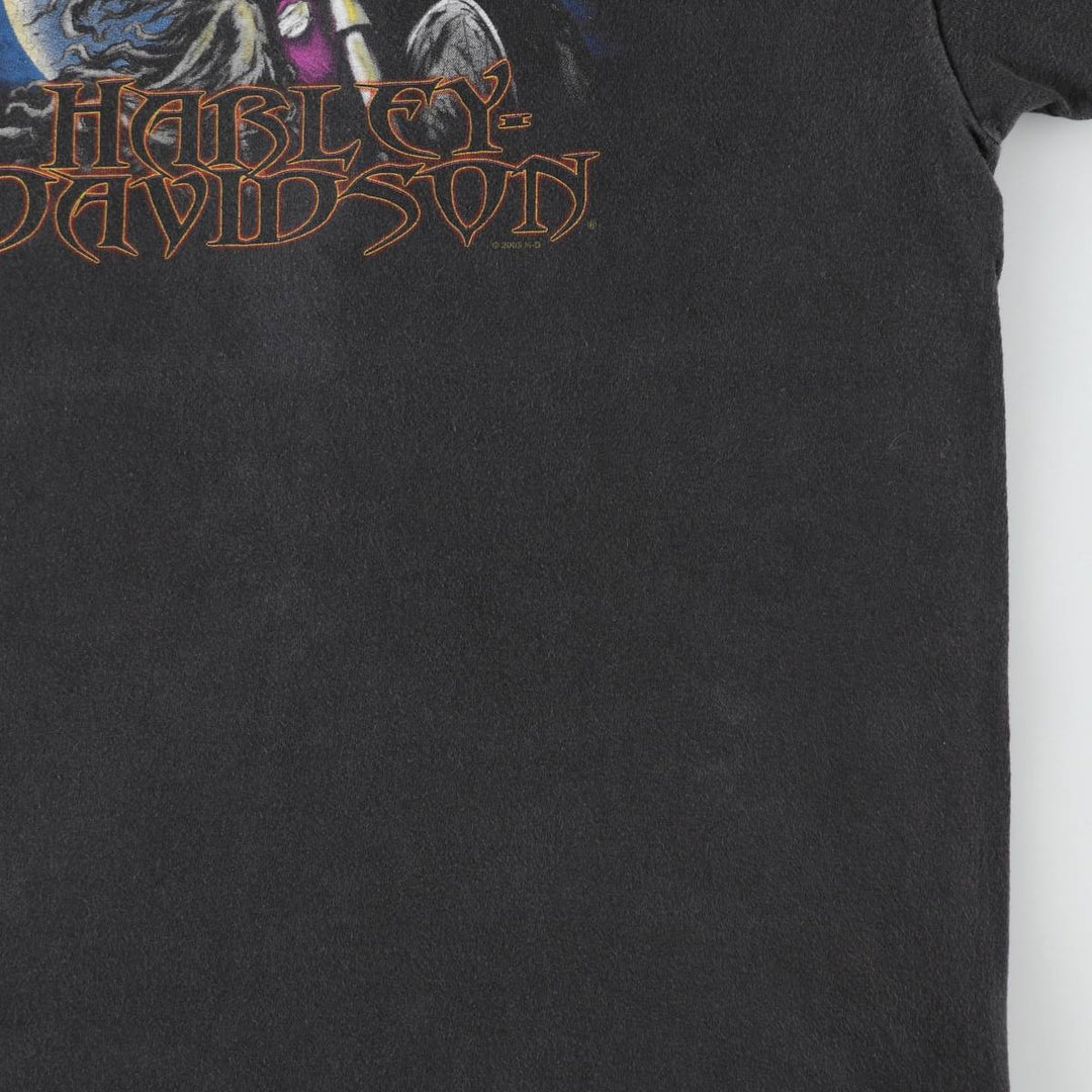 00'S Harley-Davidson Motorcycle Bike T-shirt Made in USA Men's L size cotton black type Vintage Second Hand