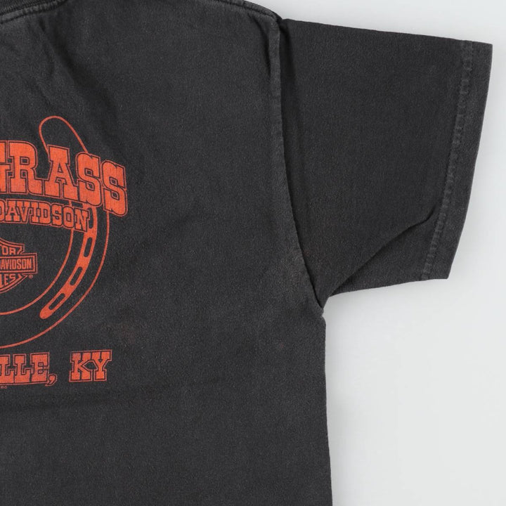 00'S Harley-Davidson Motorcycle Bike T-shirt Made in USA Men's L size cotton black type Vintage Second Hand