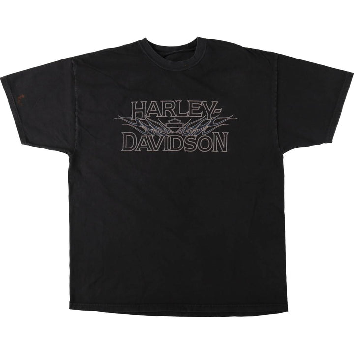 00'S Harley-Davidson Motorcycle Bike T-shirt Men's XXL unclear black type Vintage Second Hand