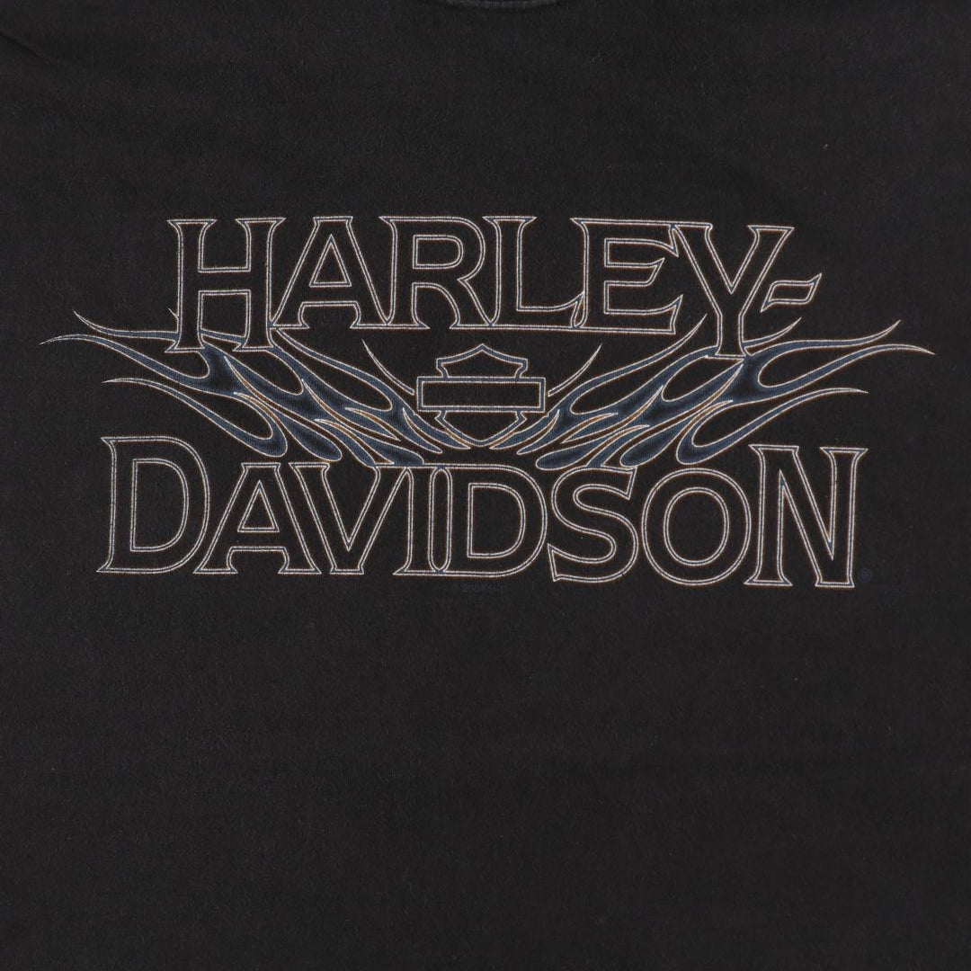 00'S Harley-Davidson Motorcycle Bike T-shirt Men's XXL unclear black type Vintage Second Hand