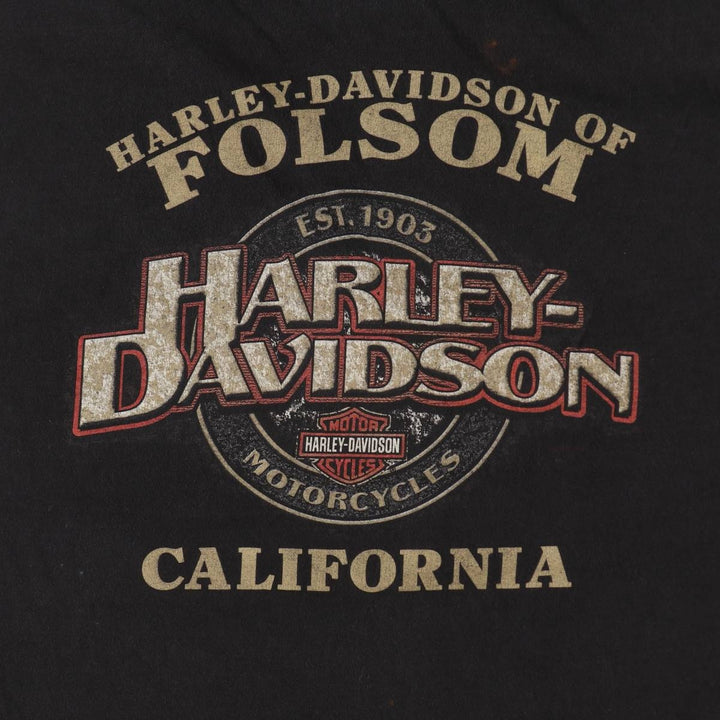 00'S Harley-Davidson Motorcycle Bike T-shirt Men's XXL unclear black type Vintage Second Hand