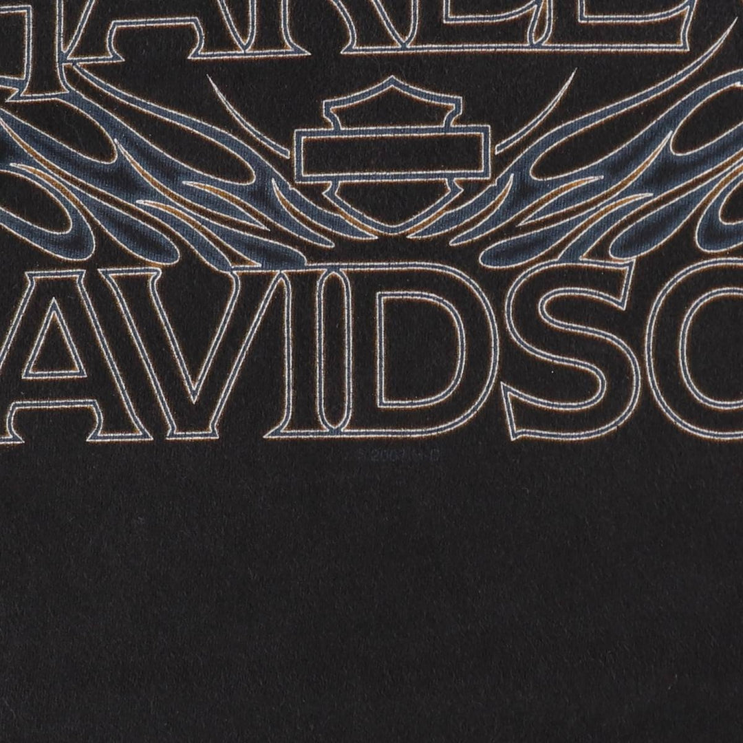 00'S Harley-Davidson Motorcycle Bike T-shirt Men's XXL unclear black type Vintage Second Hand