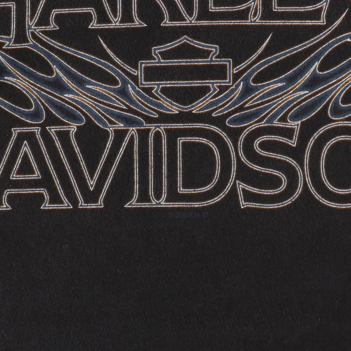 00'S Harley-Davidson Motorcycle Bike T-shirt Men's XXL unclear black type Vintage Second Hand