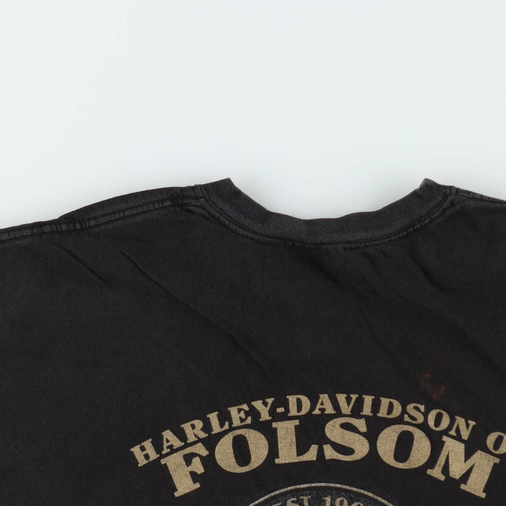 00'S Harley-Davidson Motorcycle Bike T-shirt Men's XXL unclear black type Vintage Second Hand