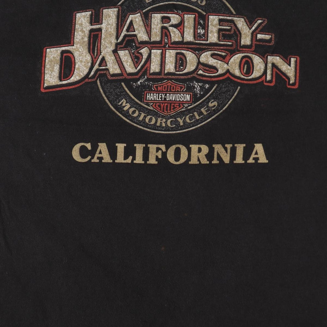 00'S Harley-Davidson Motorcycle Bike T-shirt Men's XXL unclear black type Vintage Second Hand