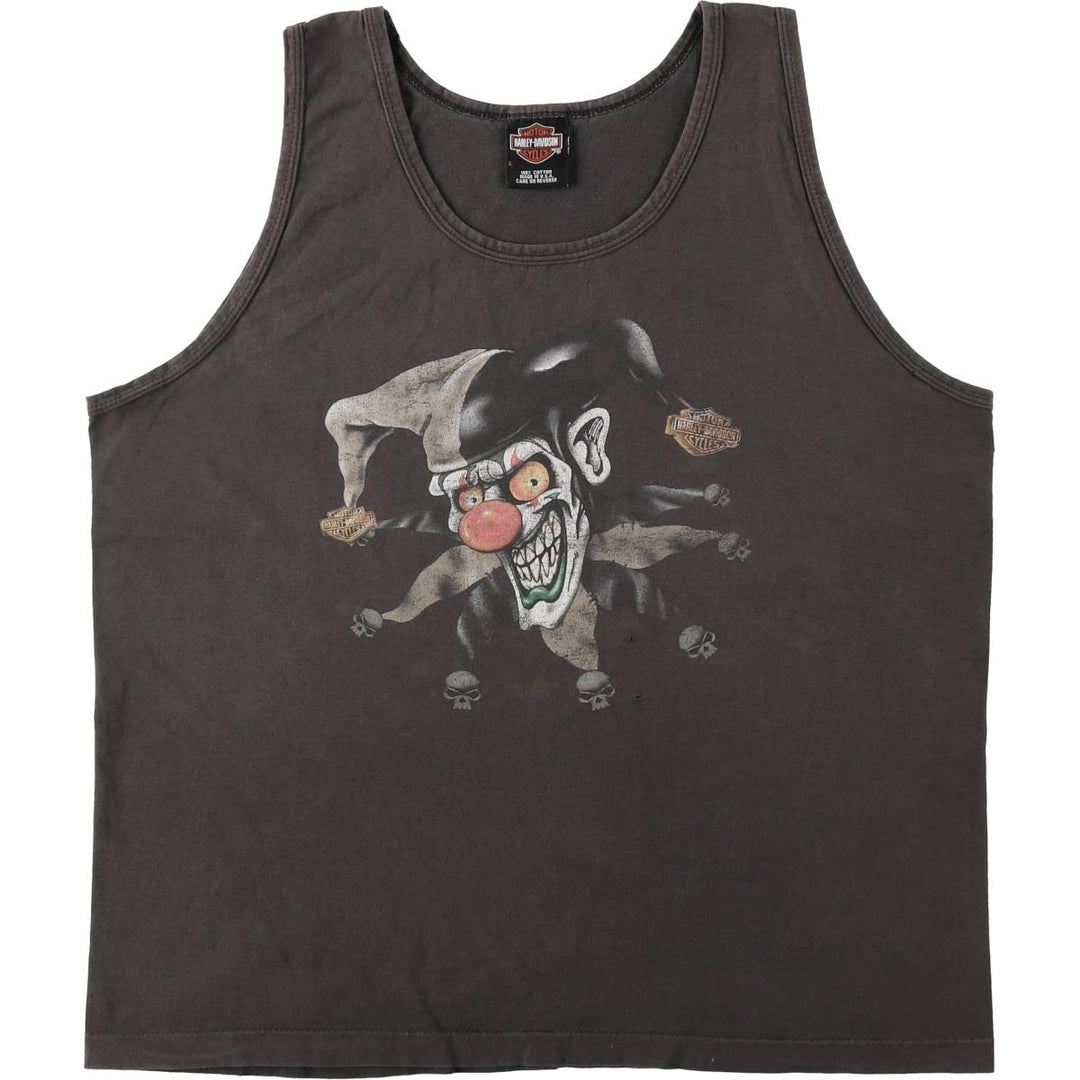 00'S Harley-Davidson Sleeveless Motorcycle Bike T-shirt Made in USA Men's L size cotton black type Vintage Second Hand