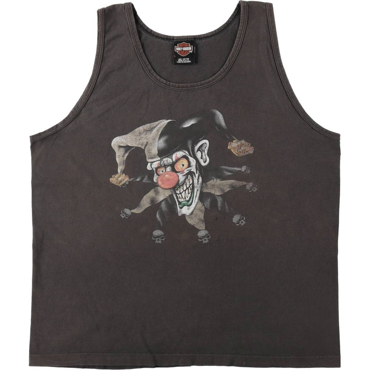 00'S Harley-Davidson Sleeveless Motorcycle Bike T-shirt Made in USA Men's L size cotton black type Vintage Second Hand