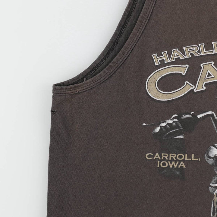 00'S Harley-Davidson Sleeveless Motorcycle Bike T-shirt Made in USA Men's L size cotton black type Vintage Second Hand