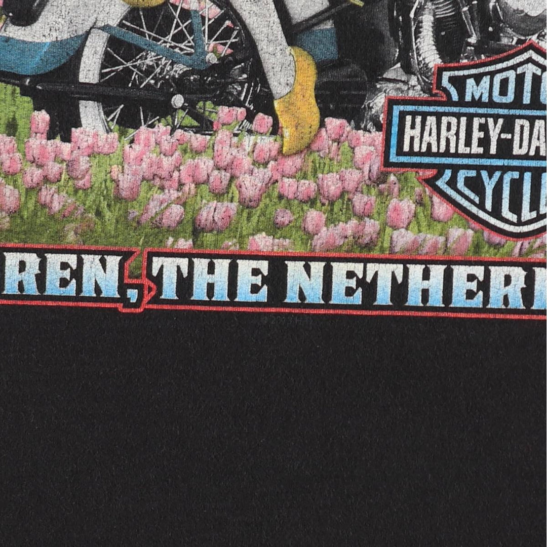 2000'S Harley-Davidson Wing Pin-up Girl Motorcycle T-Shirt, Men's Size XL (approx.) unclear black type Vintage Second Hand