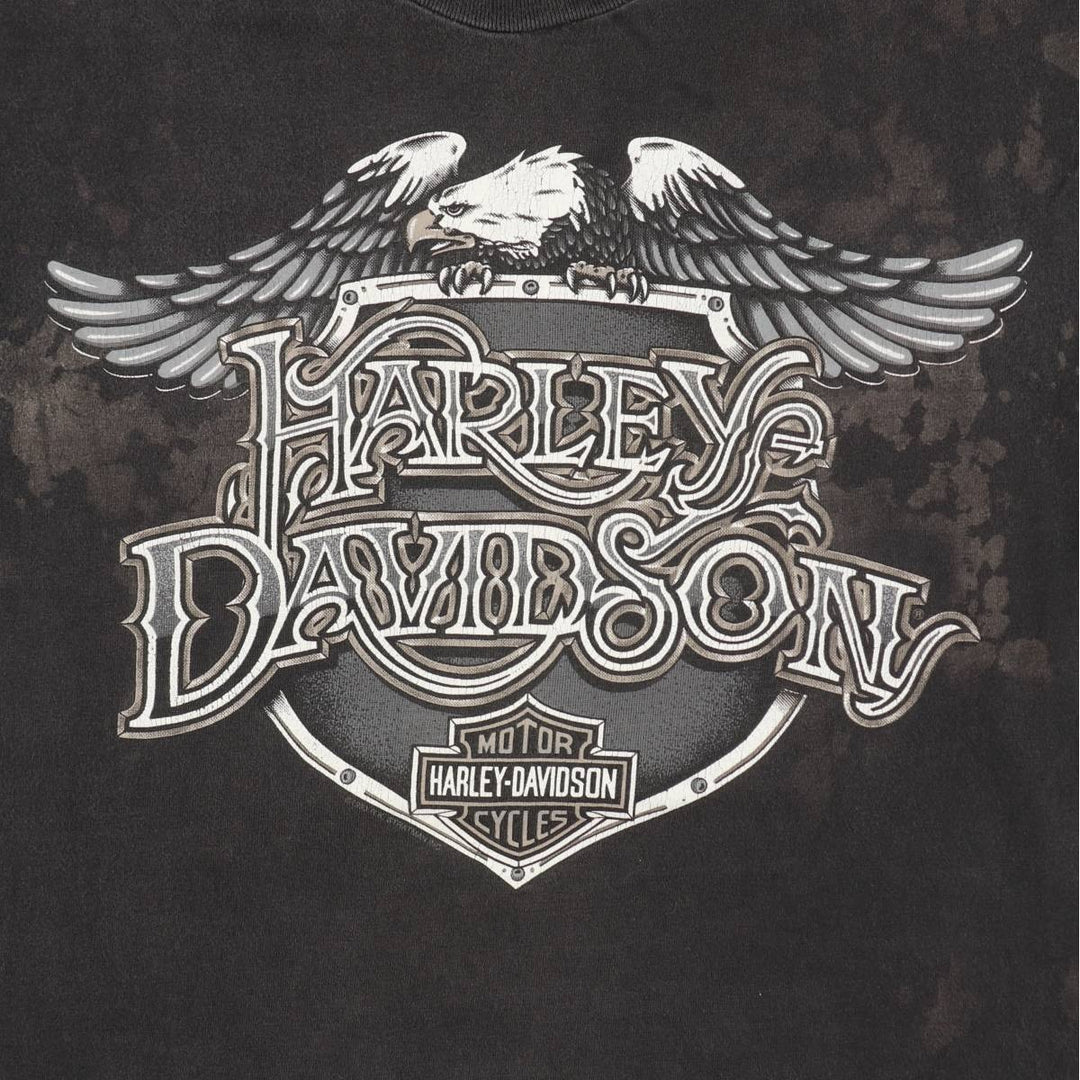 90'S Harley-Davidson Eagle Pattern Motorcycle Bike T-shirt Made in USA Men's M size cotton black type Vintage Second Hand