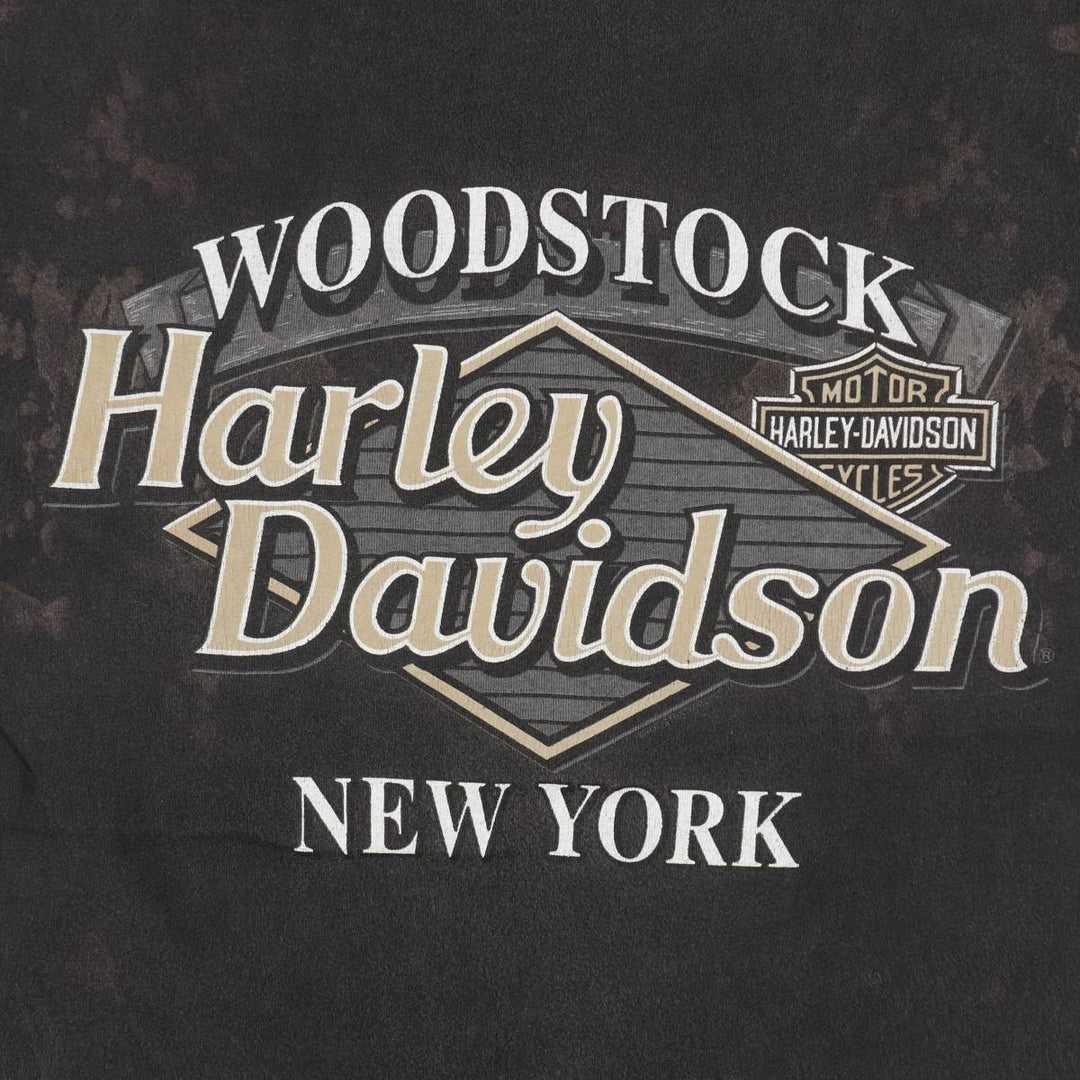 90'S Harley-Davidson Eagle Pattern Motorcycle Bike T-shirt Made in USA Men's M size cotton black type Vintage Second Hand
