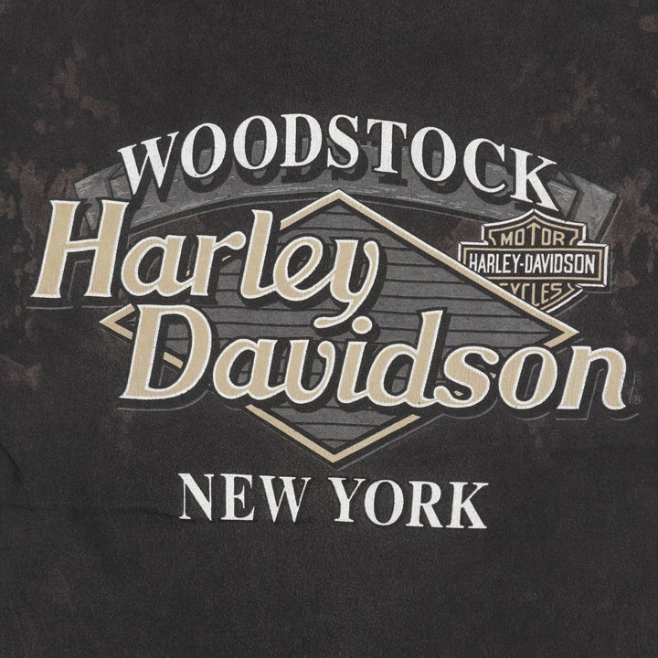 90'S Harley-Davidson Eagle Pattern Motorcycle Bike T-shirt Made in USA Men's M size cotton black type Vintage Second Hand