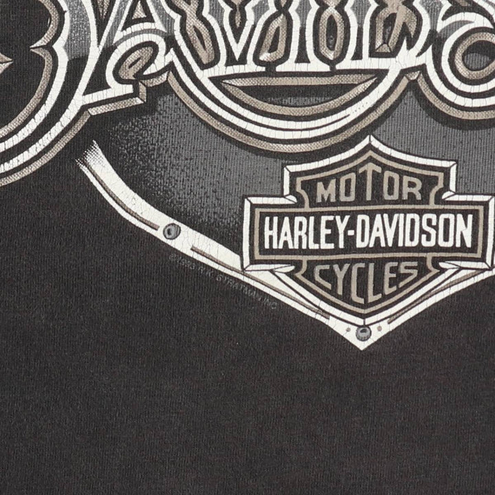 90'S Harley-Davidson Eagle Pattern Motorcycle Bike T-shirt Made in USA Men's M size cotton black type Vintage Second Hand