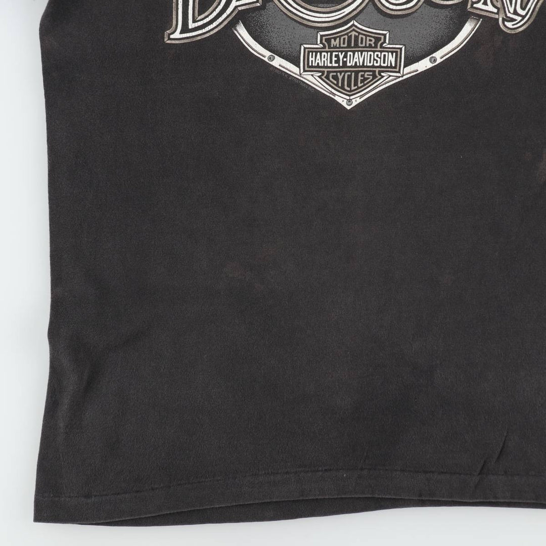90'S Harley-Davidson Eagle Pattern Motorcycle Bike T-shirt Made in USA Men's M size cotton black type Vintage Second Hand
